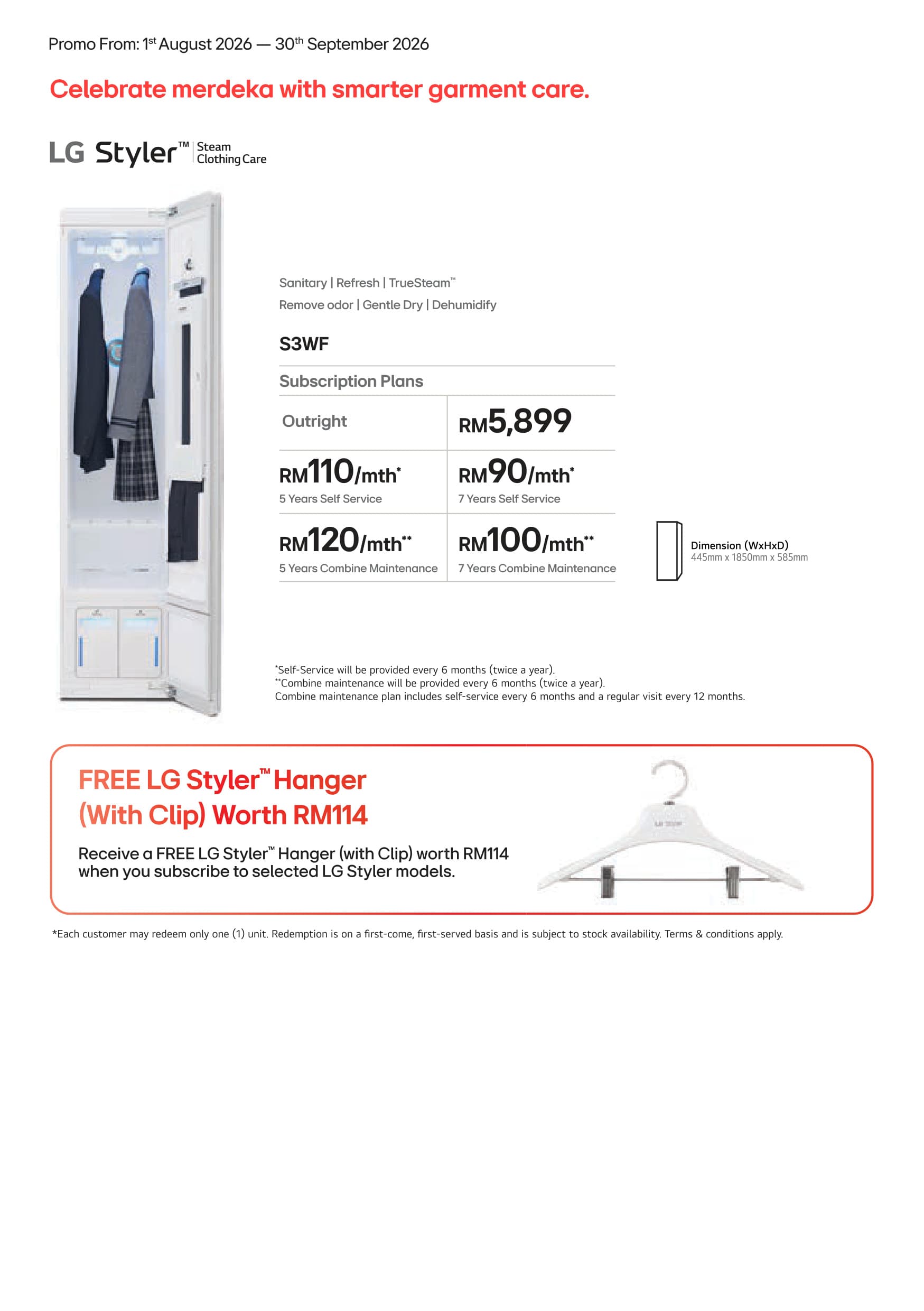 LG Styler™ + FREE Hanger Worth RM114
